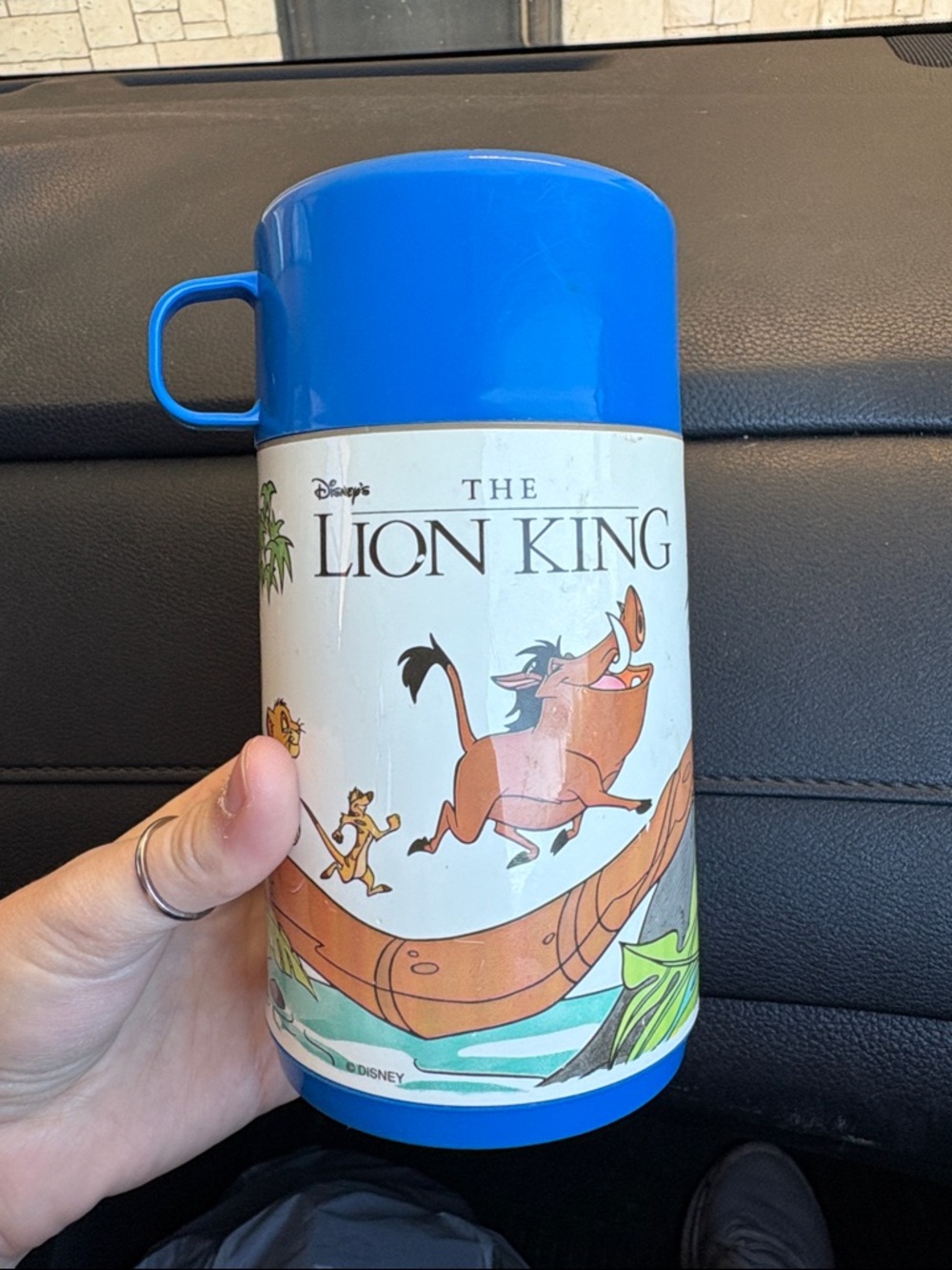 Vintage Disney  The Lion King Blue Thermos Bottle